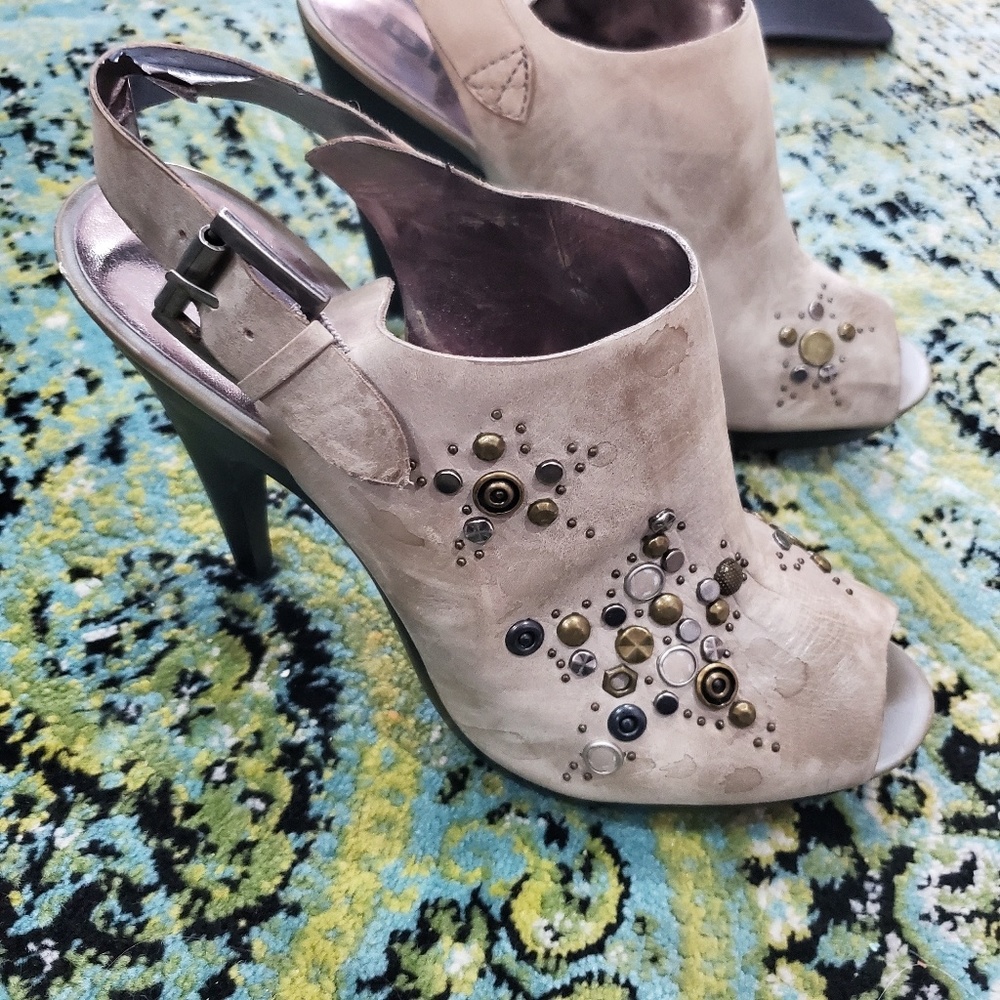 Gorgeous studded peep toe booties DKNY 10
